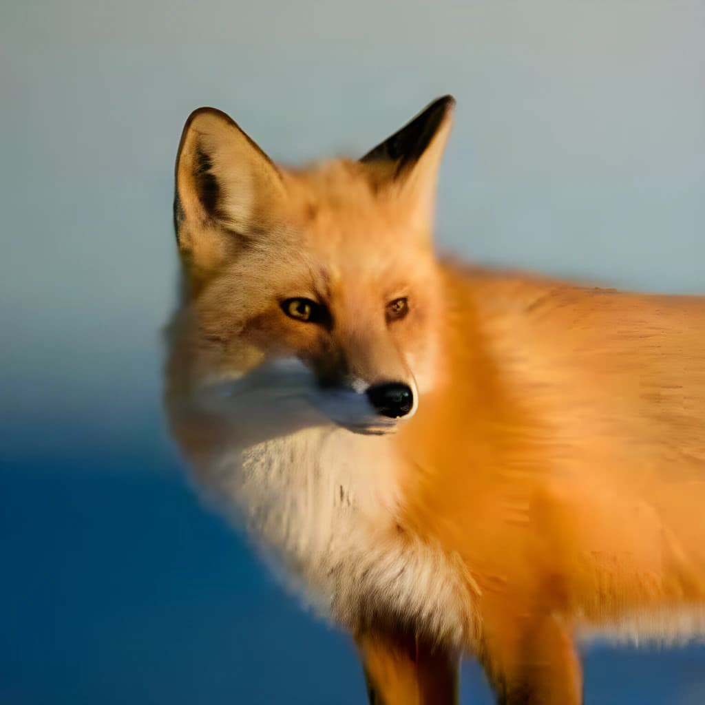 Actual 4× AI-enlarged fox image as an example of an animal avatar